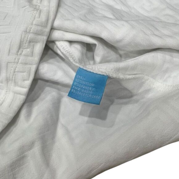 J.McLaughlin White Jacquard Texture Cap Sleeve Catalina Cloth Swing Dress M - Picture 5 of 5